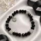 Black Pearl & Silver Heart 