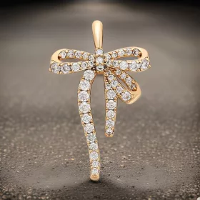 Bow Gold Crystal 