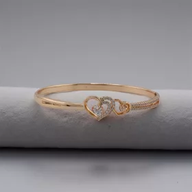 Double Heart Crystal Gold