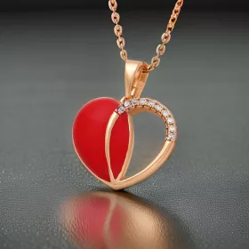 Red Heart Crystal medál lánccal