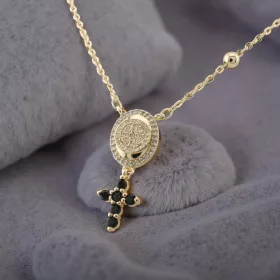 Jesus Pearl Cross Black