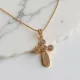 Bubble Cross Crystal Gold