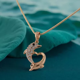 Double Dolphin Crstal Gold