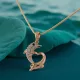 Double Dolphin Crstal Gold