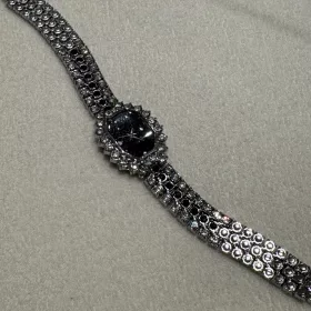 Black & crystal silver