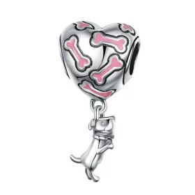 Heart & dog silver